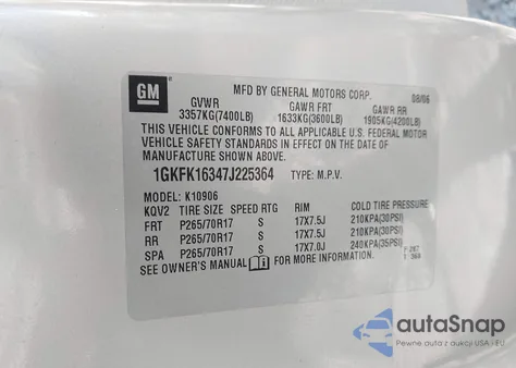 2007 GMC Yukon Xl 1500 Sle z USA, uszkodzony, nr VIN 1GKFK16347J225364